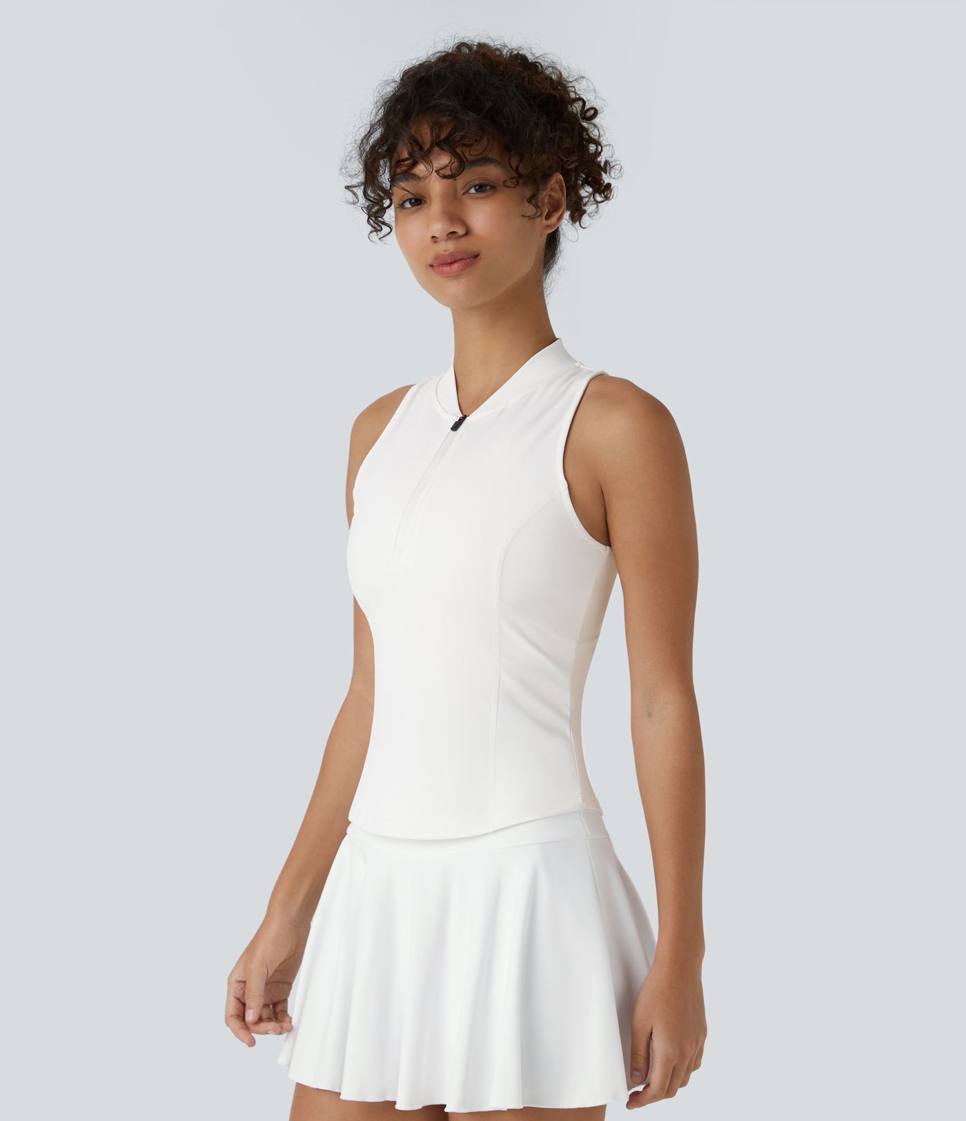 Camiseta Softlyzero™ QuickDry sin mangas golf secado rápido delgada media cremallera cuello béisbol