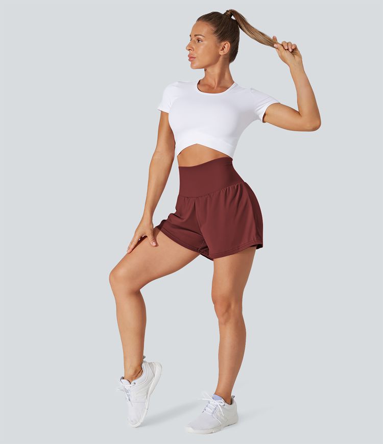 SoftlyZero™ Airy Super High Waisted Cool Touch Yoga Shorts with Pockets