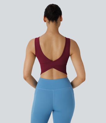 Débardeur de ballet 'barre' à encolure en U avec détail croisé, bonnets A-C