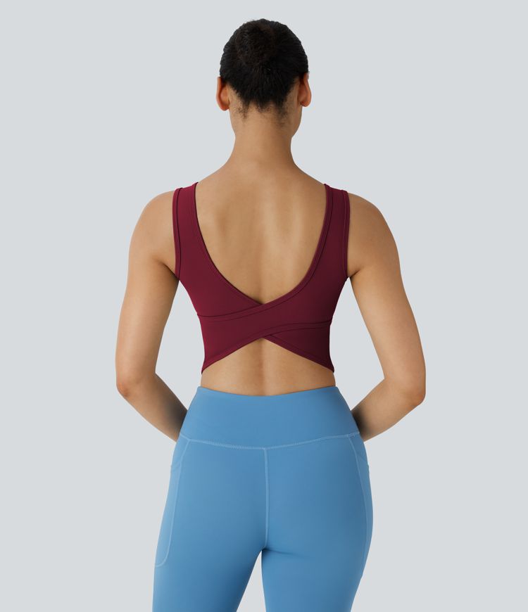 Débardeur de ballet 'barre' à encolure en U avec détail croisé, bonnets A-C