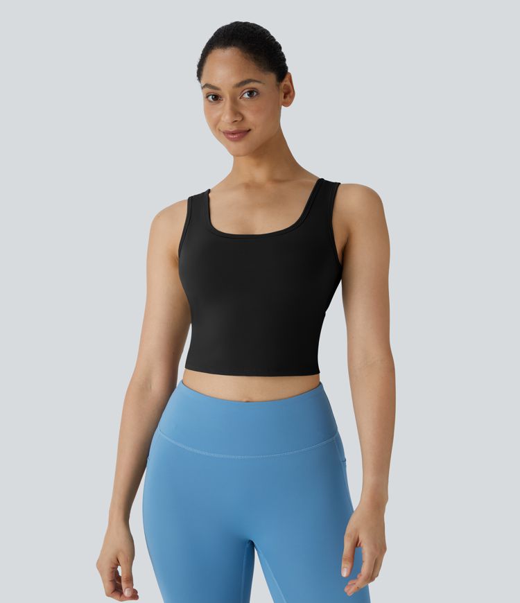 U Neck Backless Crossover Barre Ballet Dance Tank Top
