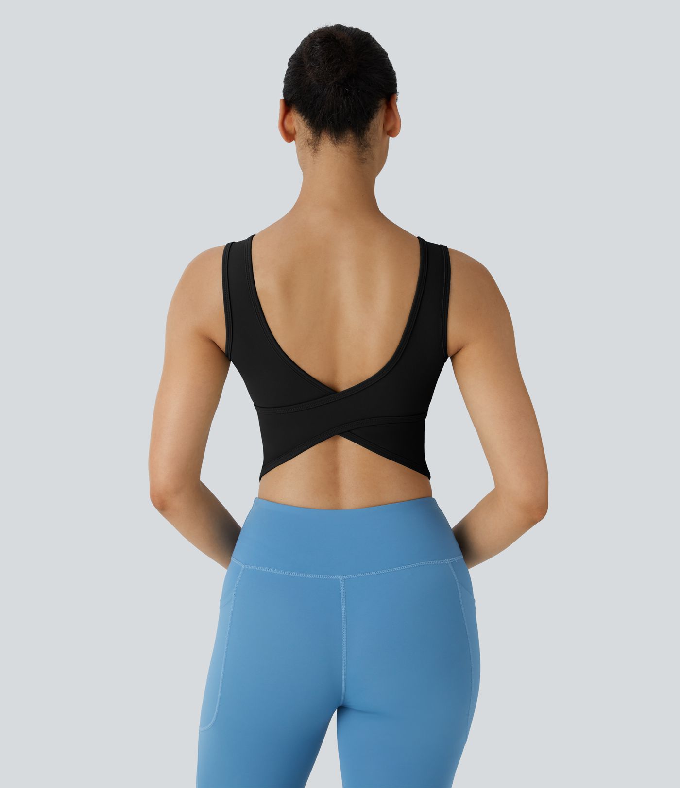 U Neck Crossover Barre Ballet Dance Tank Top A-C Cups