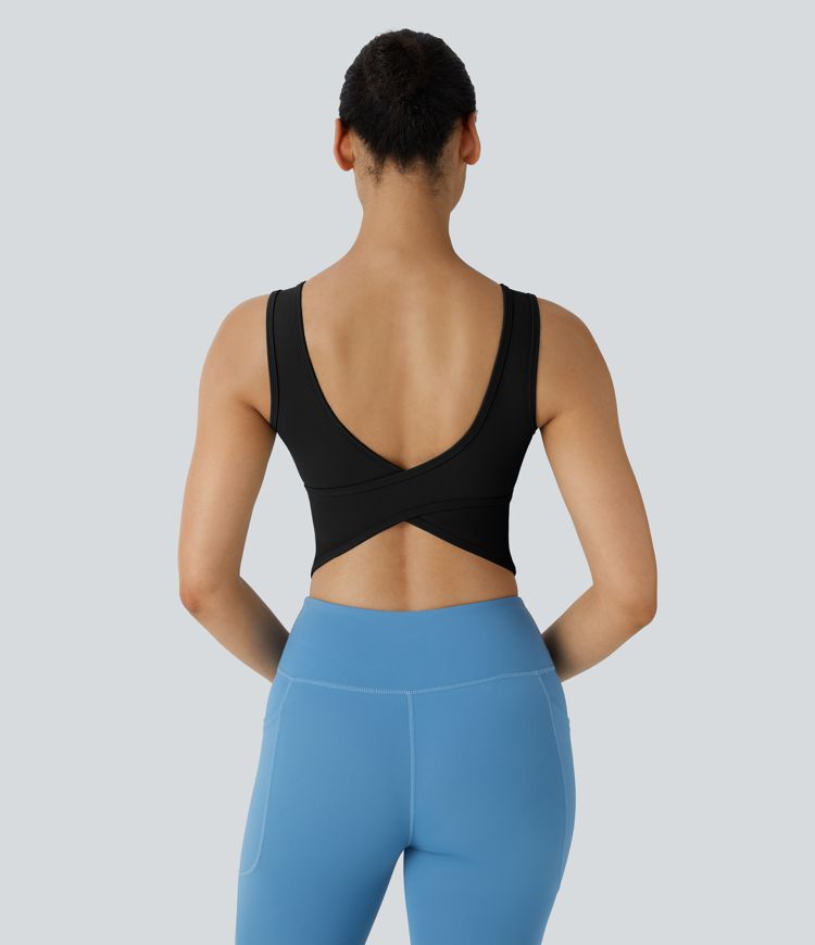 U Neck Crossover Barre Ballet Dance Tank Top A-C Cups