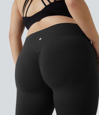 Halara UltraSculpt™ SoCinched Hohe Taille Scrunch Po Lifting Bauchkontrolle Taschen Formende Trainings Plus Size Leggings