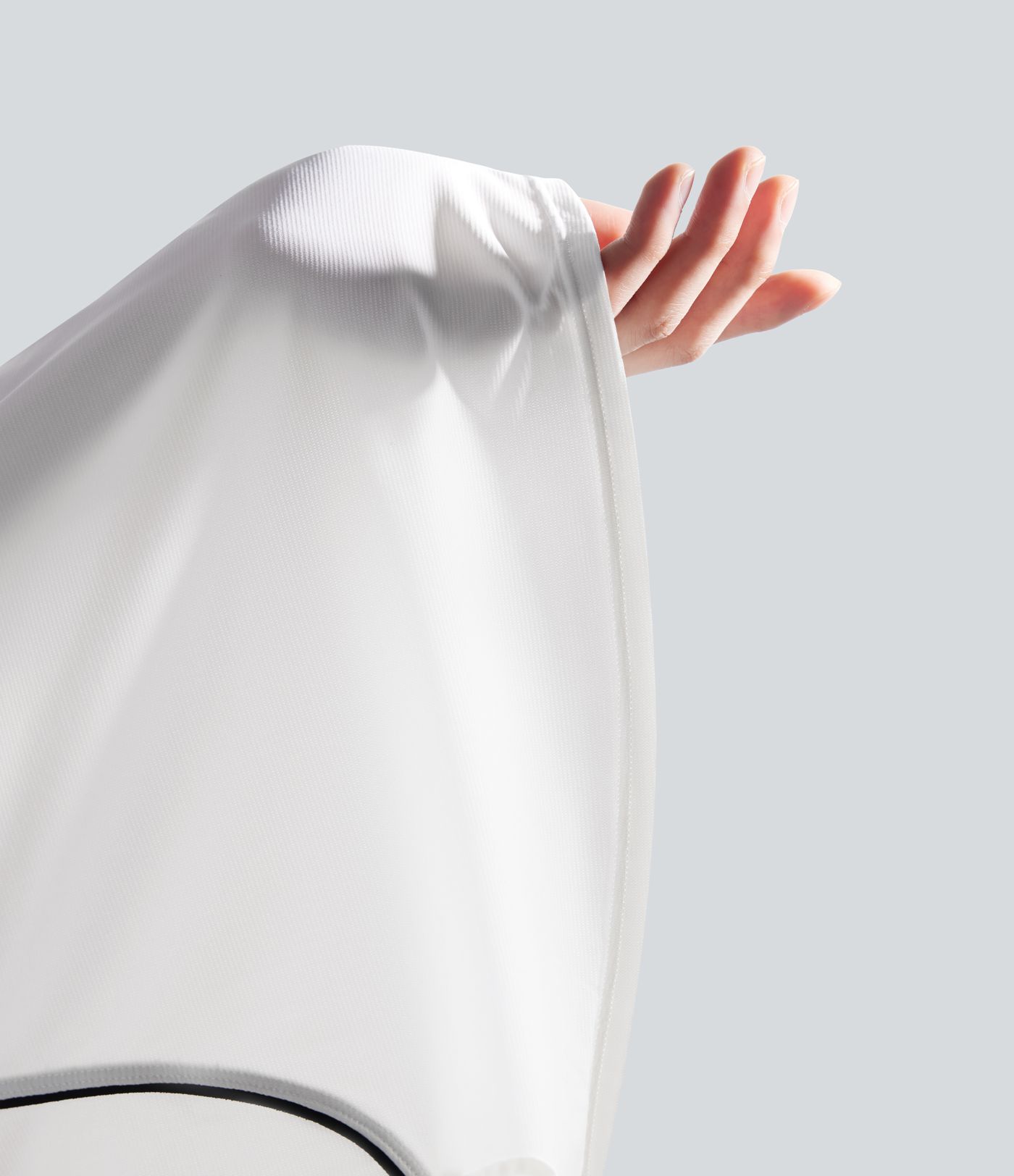 Leichtes, schmales Golf-Sport-Top mit Raglan-Ärmeln, Farbblockband und abgerundetem Saum