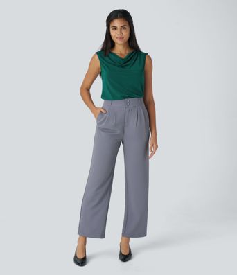 Cowl Neck Sleeveless Work Blouse