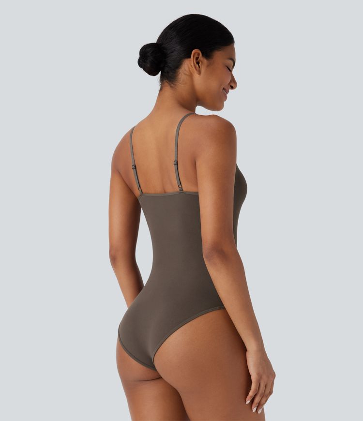 Seamless Flow Backless Adjustable Strap Snap Button Lounge Smooth Bodysuit