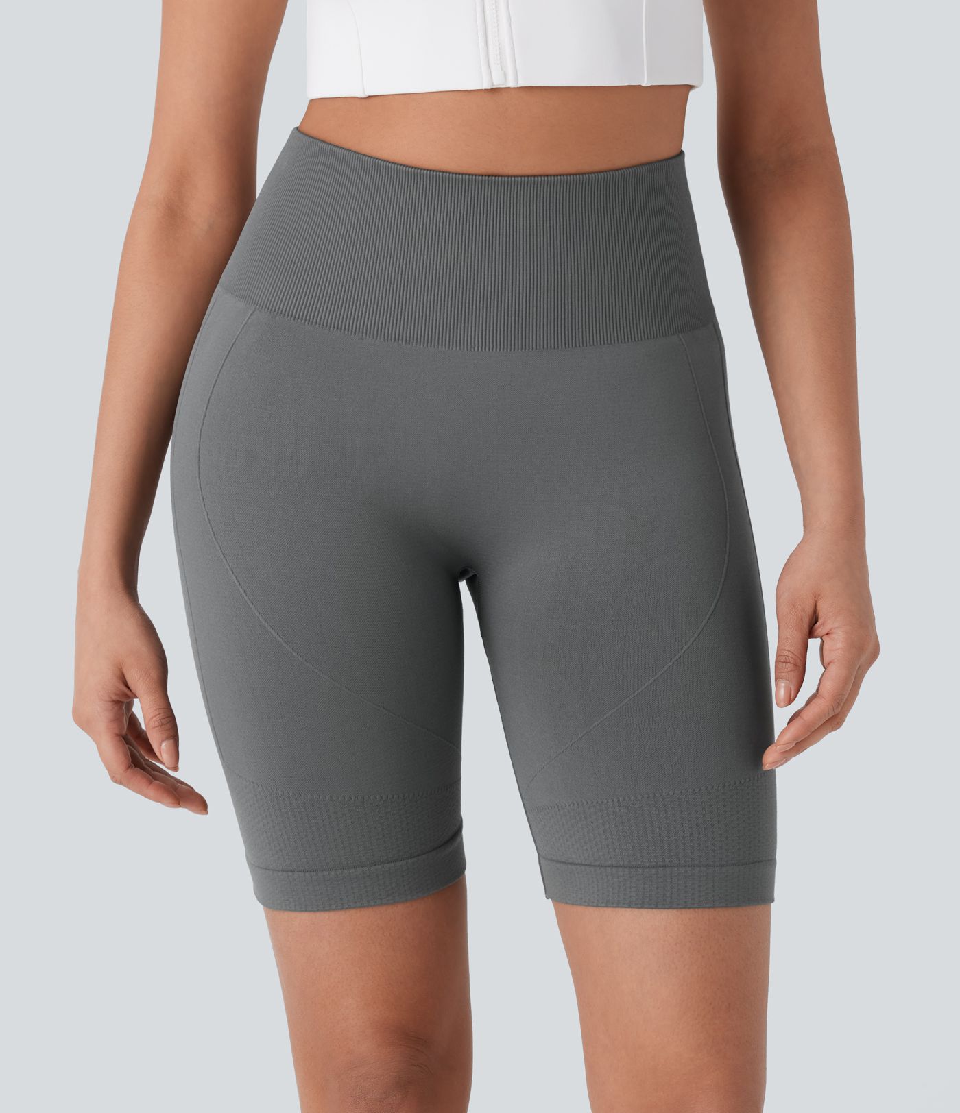 OneForm Seamless Flow High Waisted Tummy Control Butt Lifting Yoga Biker Shorts 7''
