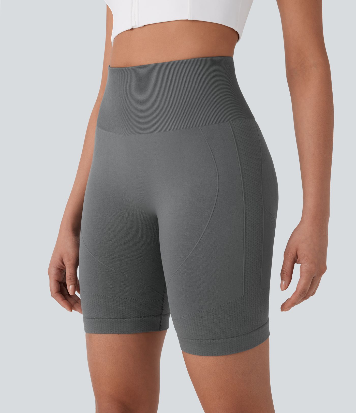 OneForm Seamless Flow High Waisted Tummy Control Butt Lifting Yoga Biker Shorts 7''