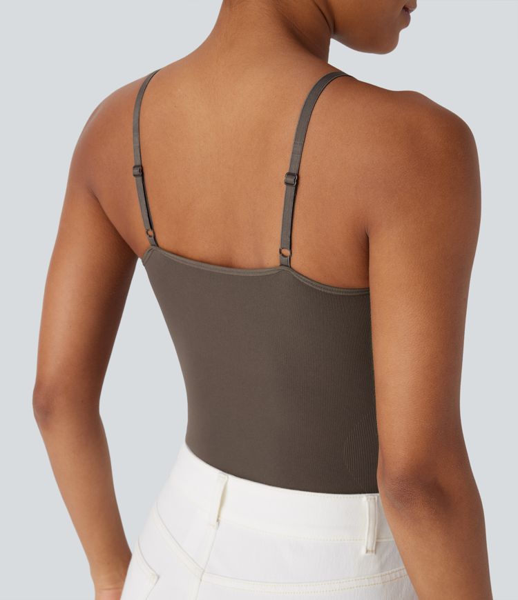 Seamless Flow Backless Adjustable Strap Snap Button Lounge Smooth Bodysuit