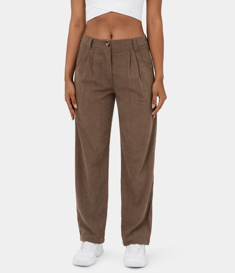 Cordhose mit mittelhohem Bund, Reißverschluss und Seitentaschen - 2024Neu