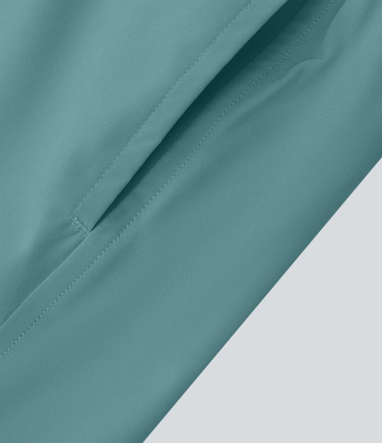 Breezeful™ High Waisted Crossover Pocket 2-in-1 Quick Dry Yoga Shorts 4"