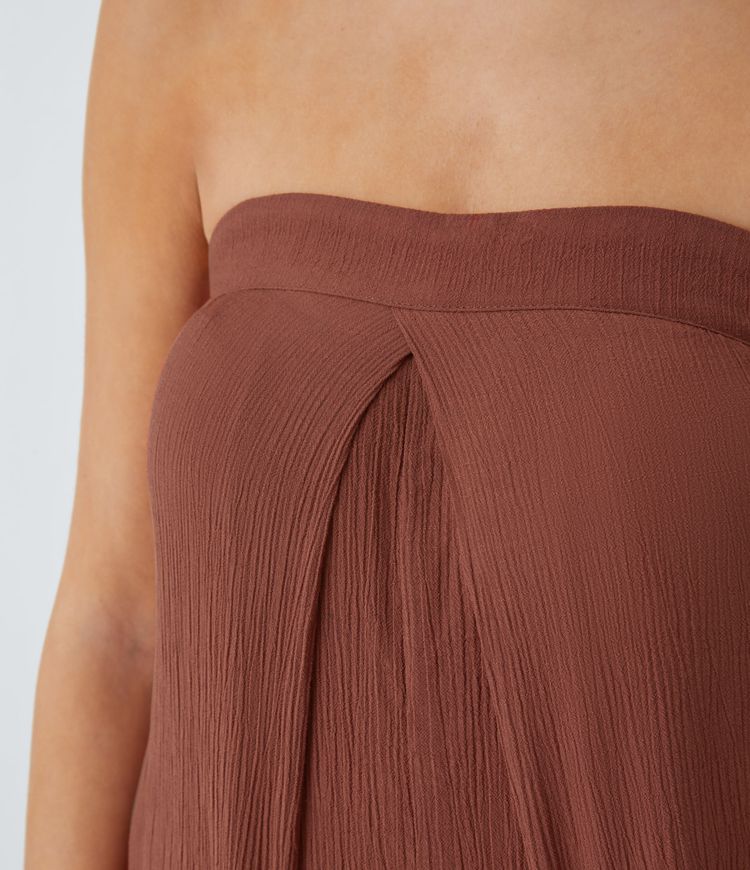 튜브 셔링 타이백 와이드 레그 리조트 점프수트