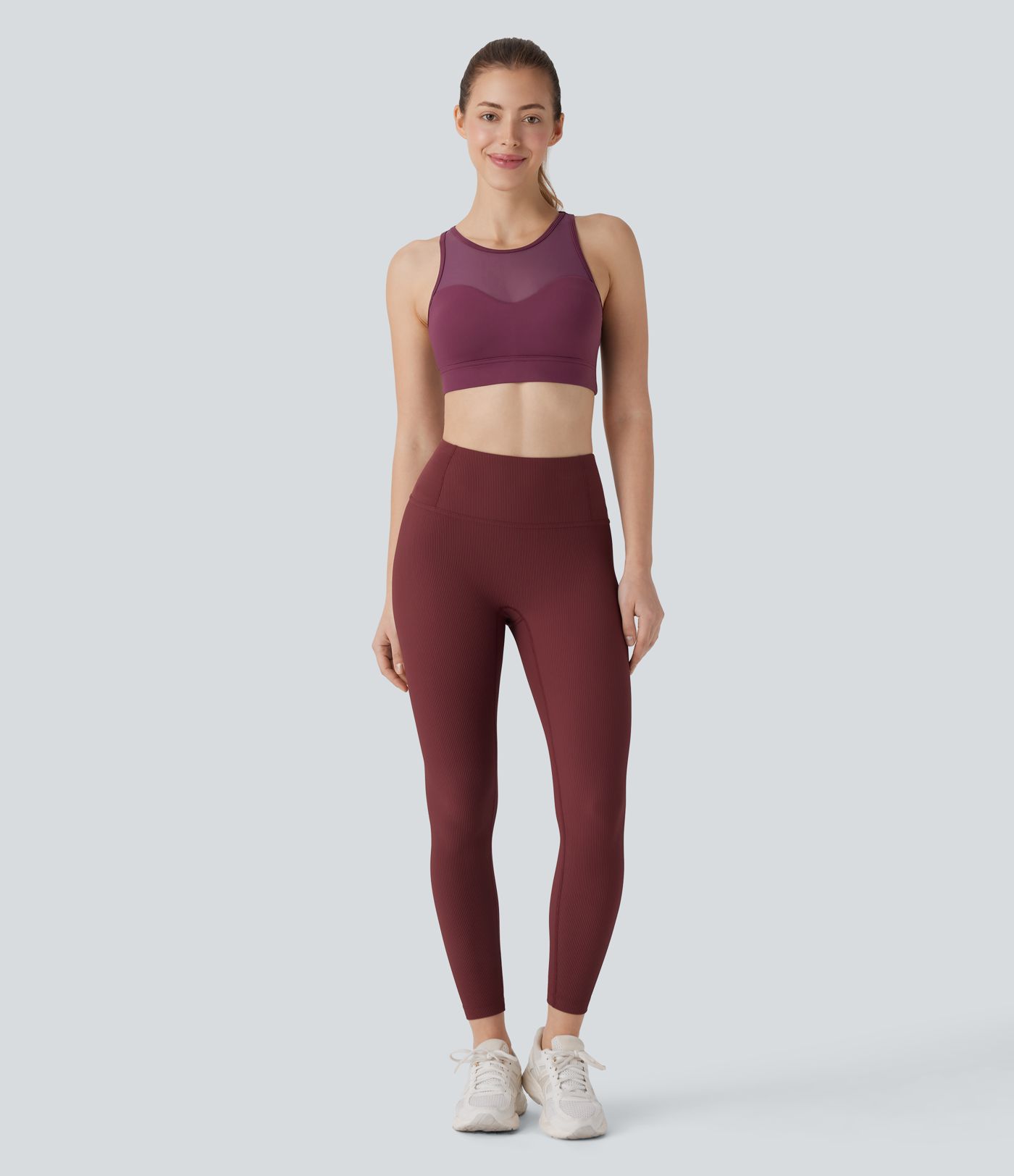 Softlyzero™ Airy Sport-Workout-BH mit mittlerem Support, Racerback, kontrastierendem Netzstoff und Cool-Touch