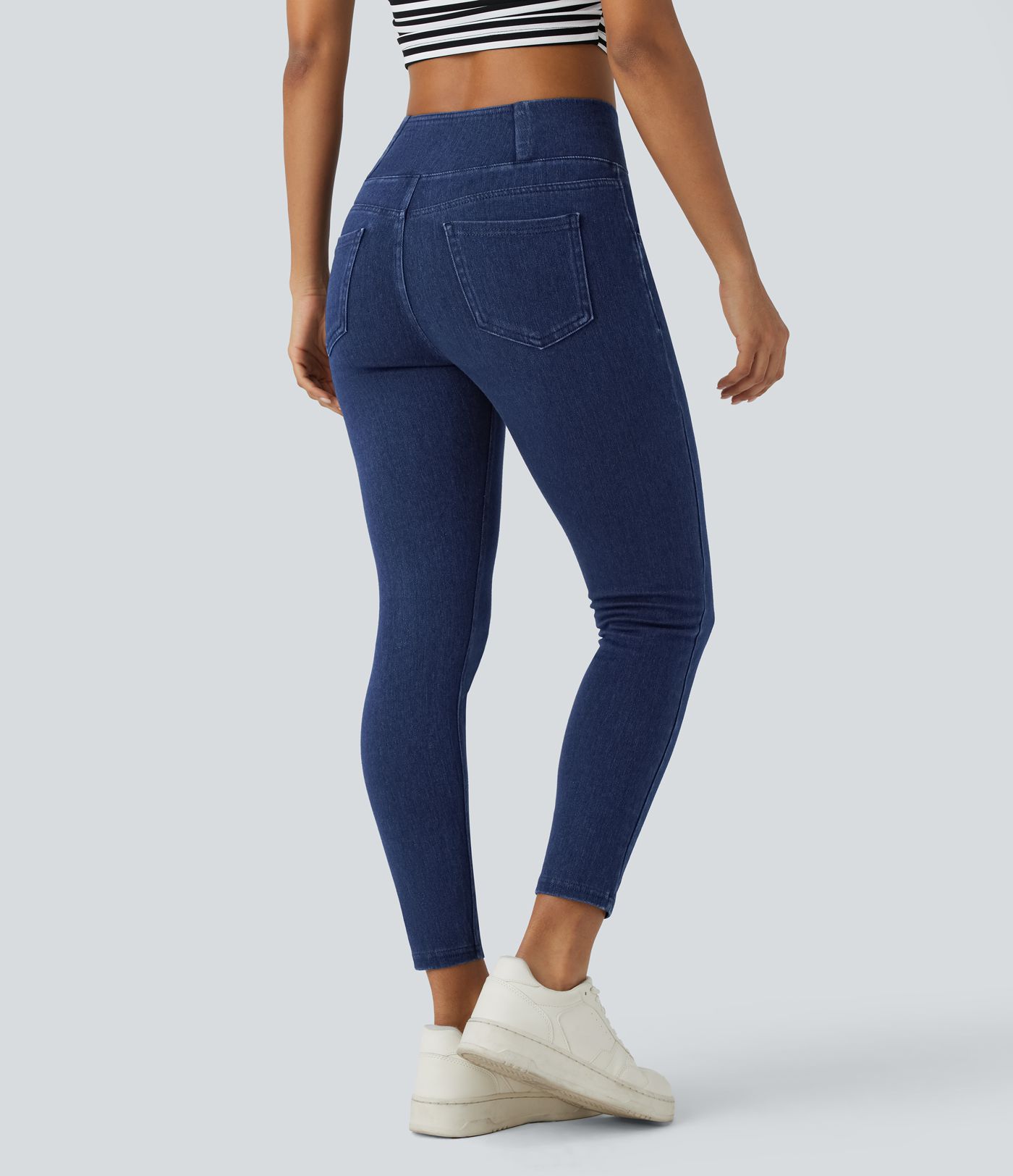 Halara Flex™ High Waisted Crossover Pockets Denim Work Leggings
