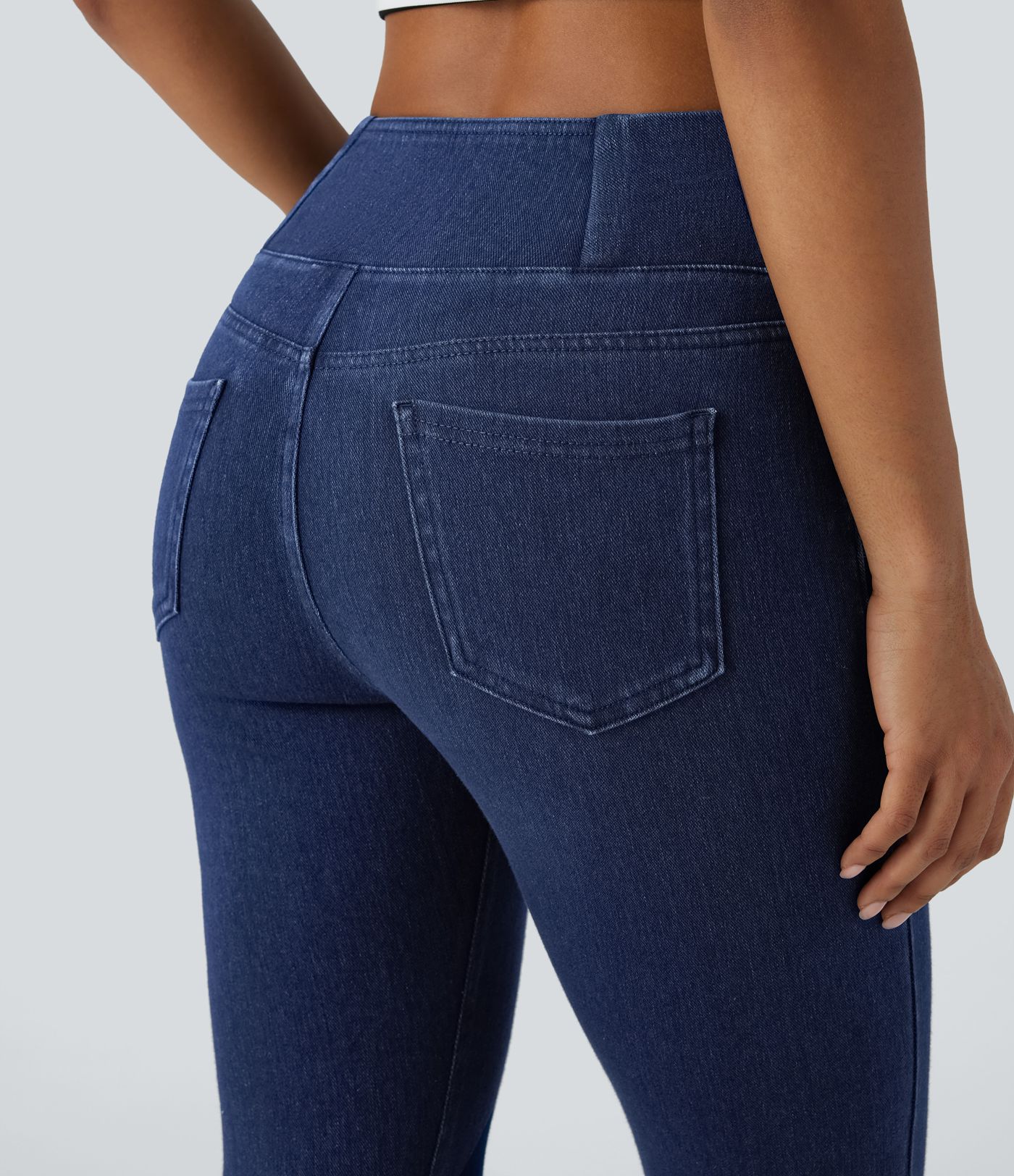 Halara Flex™ High Waisted Crossover Pockets Denim Work Leggings