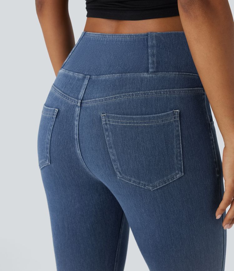 Halara Flex™ High Waisted Crossover Pockets Denim Work Leggings