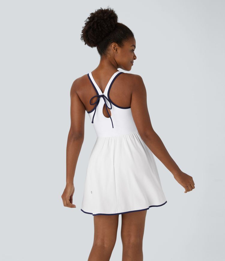 Breezeful™ Backless Tie Back 2-in-1 Side Pocket Flare Mini Quick Dry Tennis Active Dress