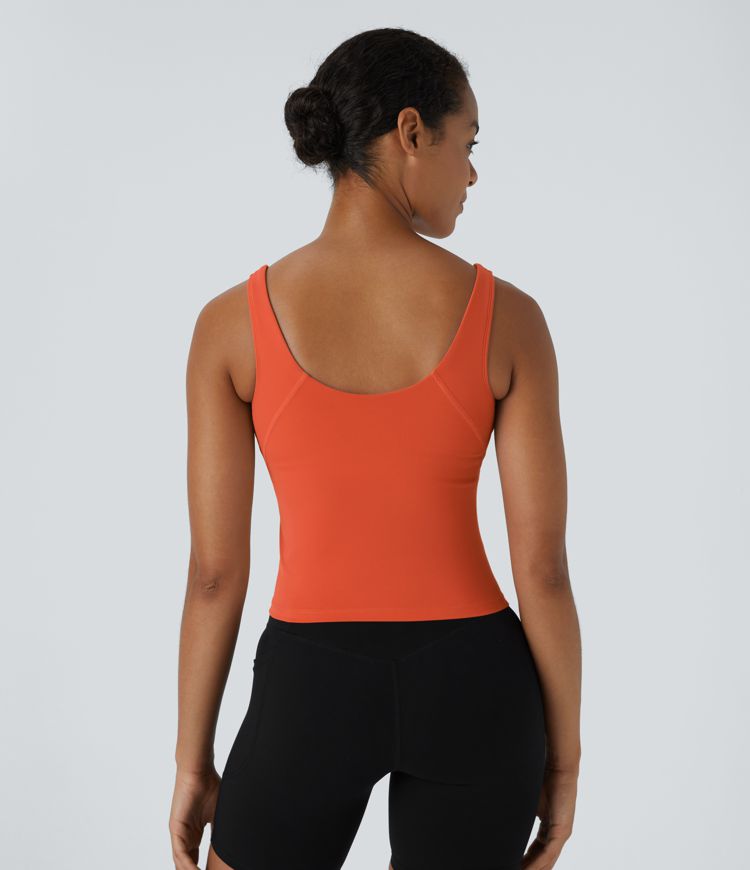 Softlyzero™ Plush Padded V Neck Plain Tank Top