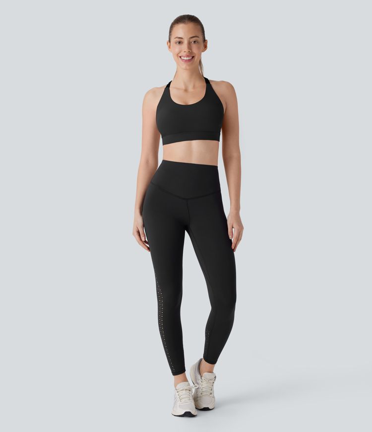 SpeedWave™ High Waisted Tummy Control Perforated Quick Dry Workout Leggings