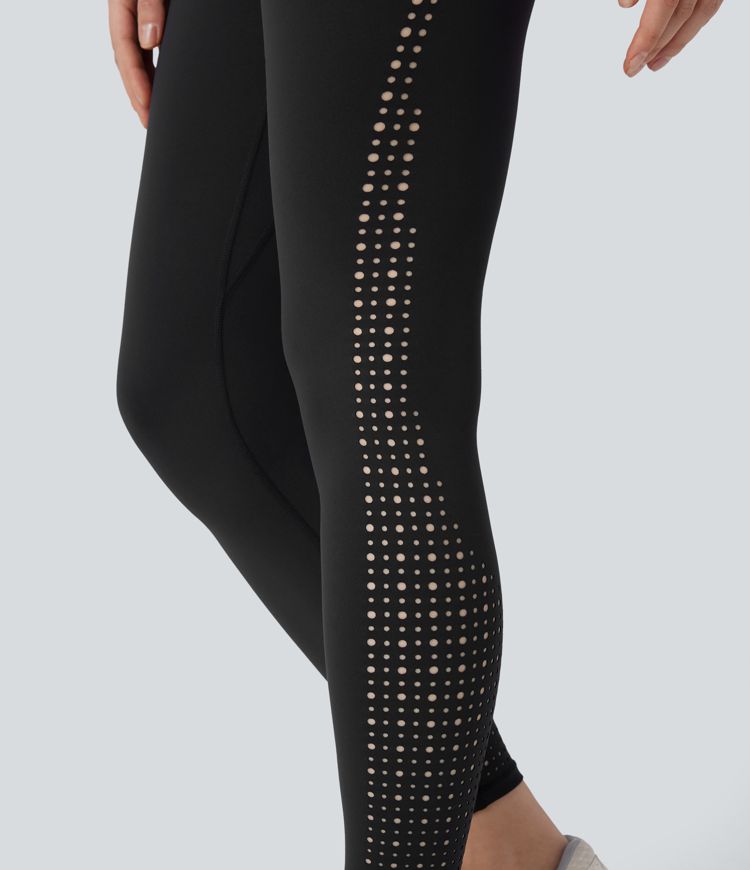 SpeedWave™ High Waisted Tummy Control Perforated Quick Dry Workout Leggings