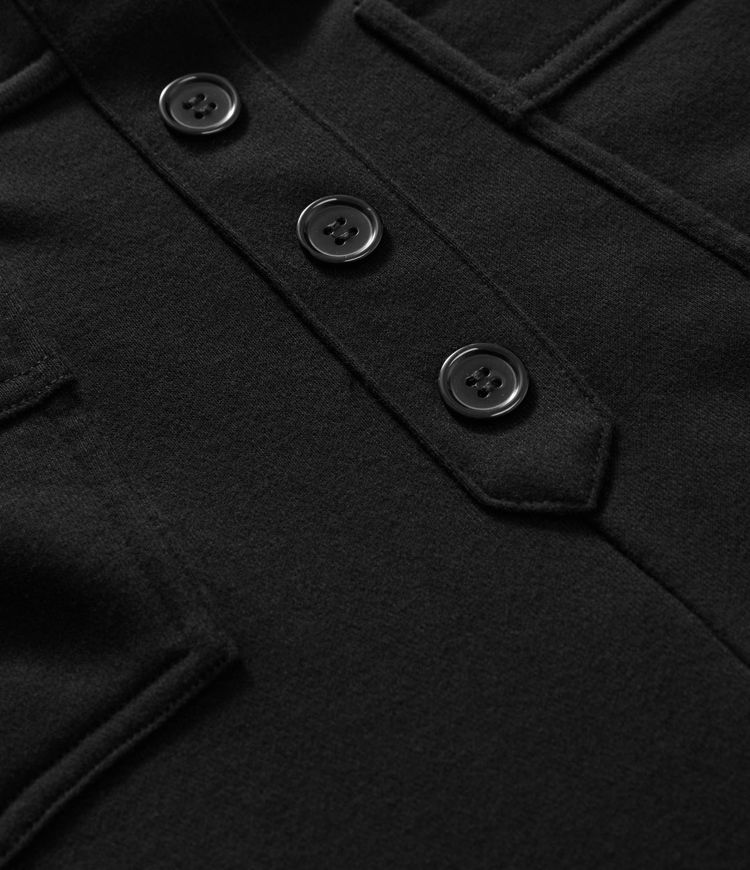 Pantalón polar tiro alto botón múltiple bolsillo pierna recta