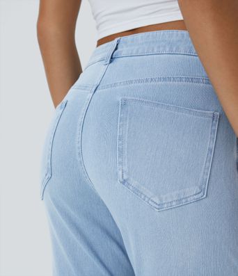 Halara Flex™ Mid Low Rise Zipper Pockets Casual Skinny Jeans