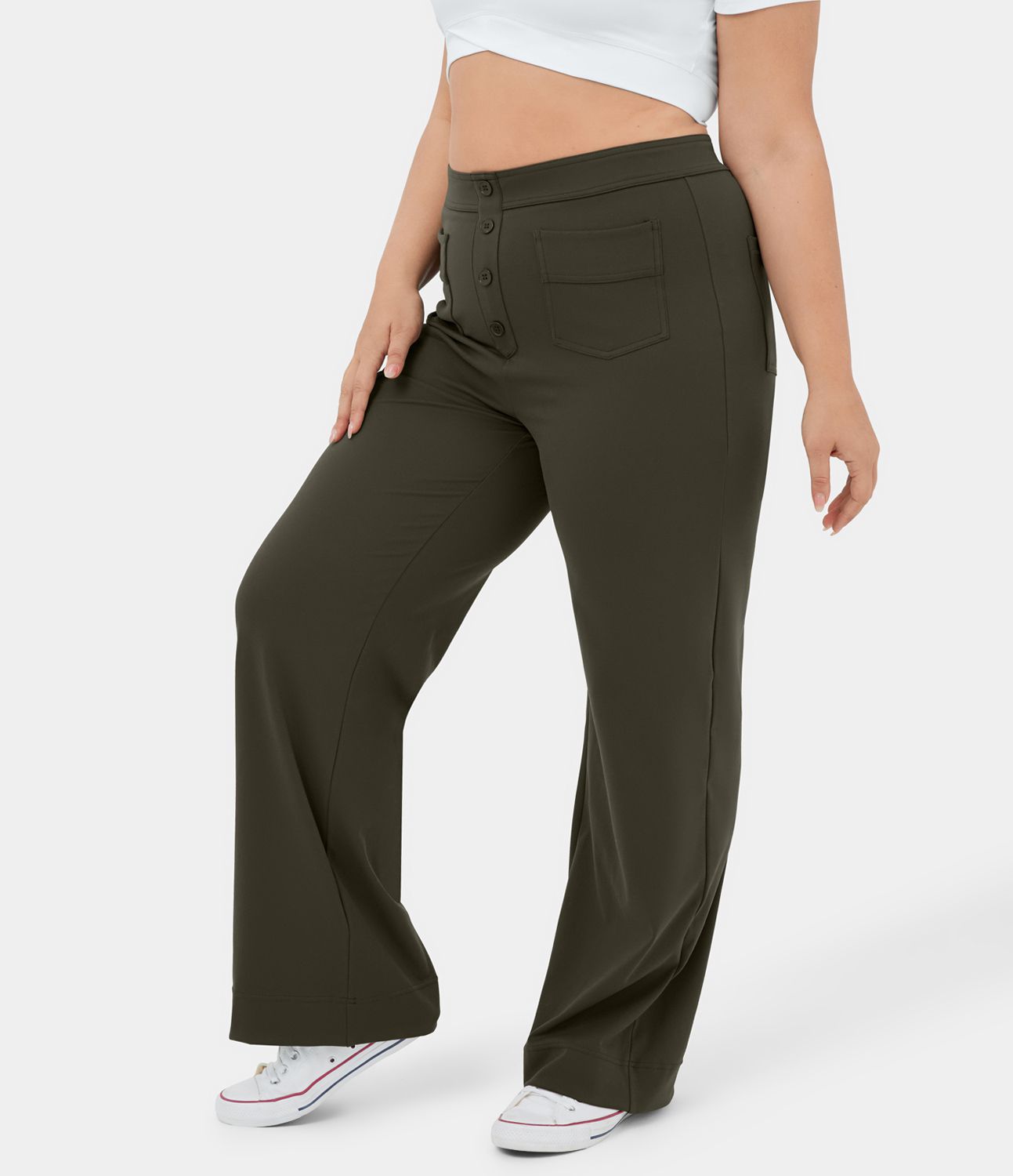 Pantalones De Pierna Ancha Para Mujer, Holgados