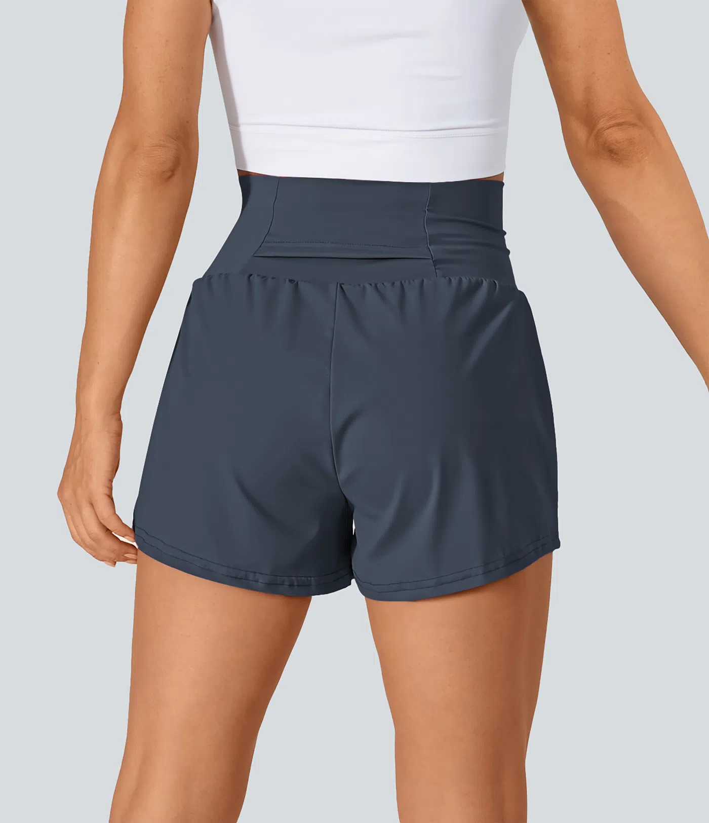 2-in-1-Fitness-Shorts mit Gesäßtasche und seitlicher versteckter Tasche 7,6 cm