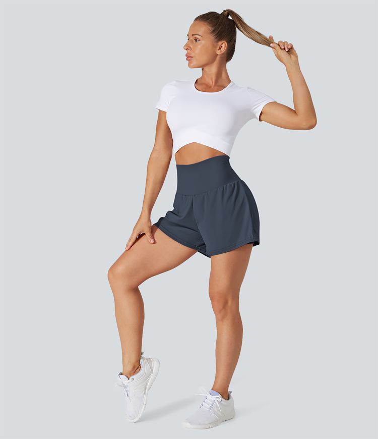 SoftlyZero™ Airy Super High Waisted Cool Touch Yoga Shorts with Pockets