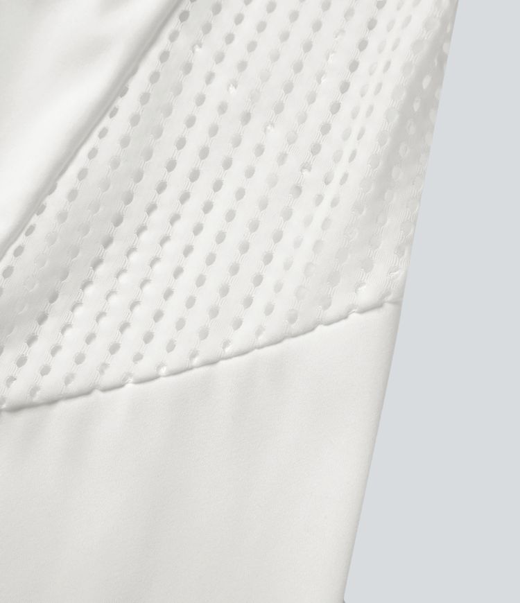 Robe Sport Mini de Tennis 2 Pièces avec Demi-Zip Mesh Contrastant et Poches Latérales