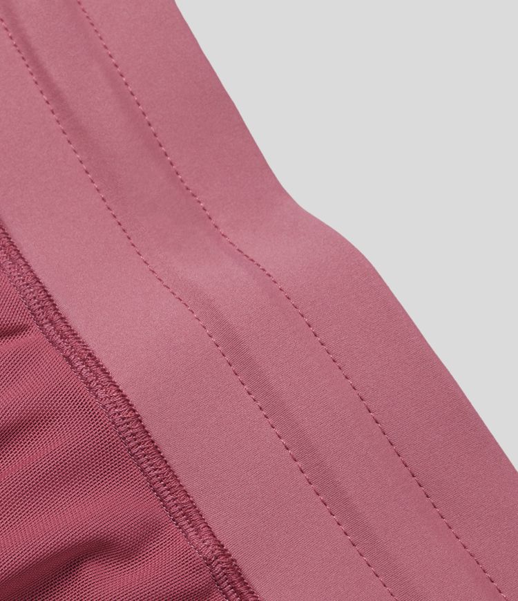 High Waisted Drawstring Contrast Mesh 2-in-1 Pocket Flowy Mini Flare Casual Skirt