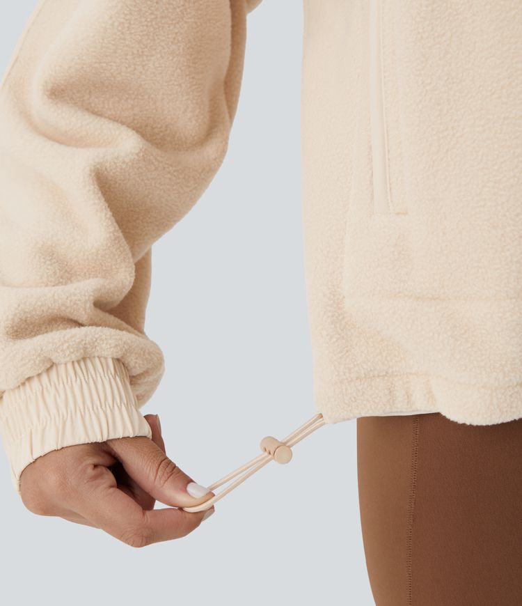 Sweat-shirt de randonnée en polaire avec col et demi-zip