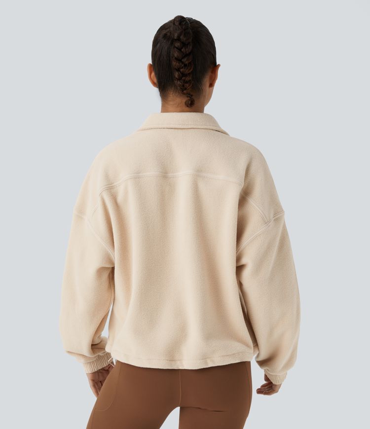 Sweat-shirt de randonnée en polaire avec col et demi-zip