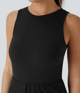 Breezeful™ Zipper Sleeveless Pocket Contrast Quick Dry Jumpsuit