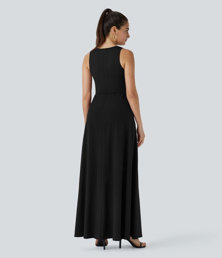 Breezeful™ Zipper Sleeveless Side Pocket Contrast Quick Dry Bridesmaid and Wedding Guest Jumpsuit