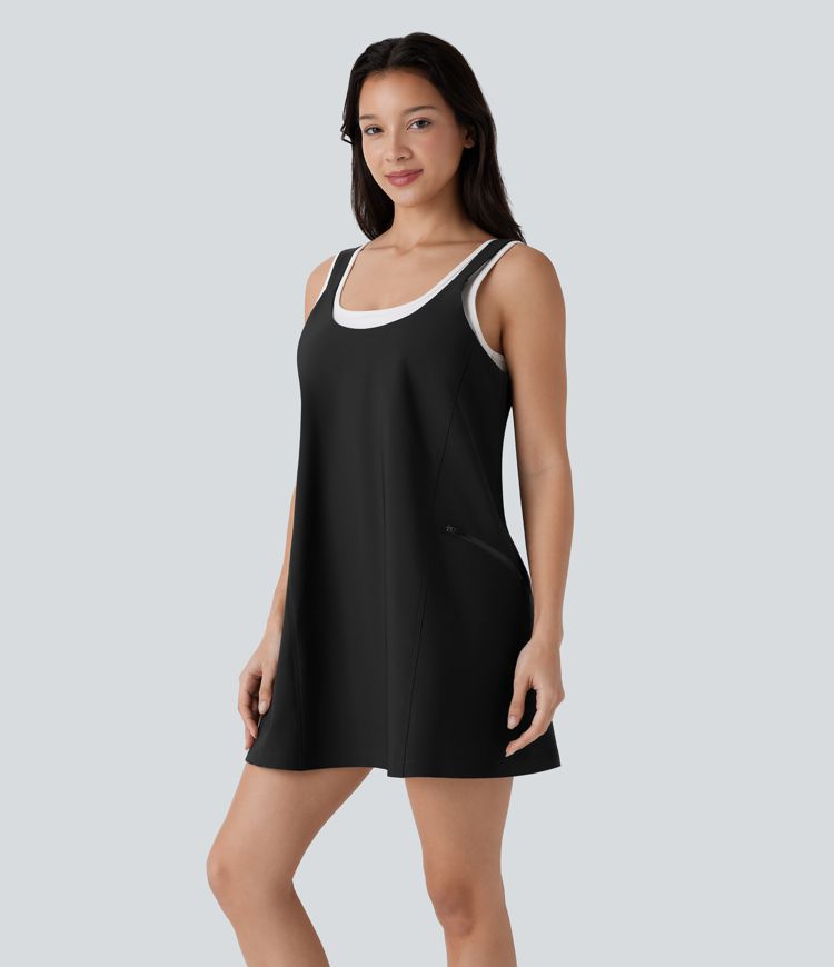 Water Repellent Side Zipper Pocket Mini Hiking Active Dress