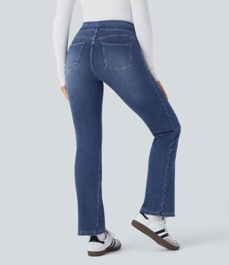 Halara Flex™ Denim Heat High Waisted Pockets Washed Casual Bootcut Jeans