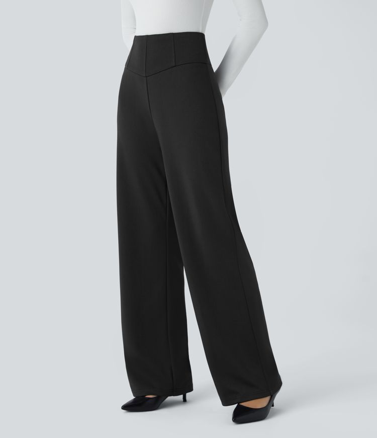 High Waisted Invisible Zipper Work Pants