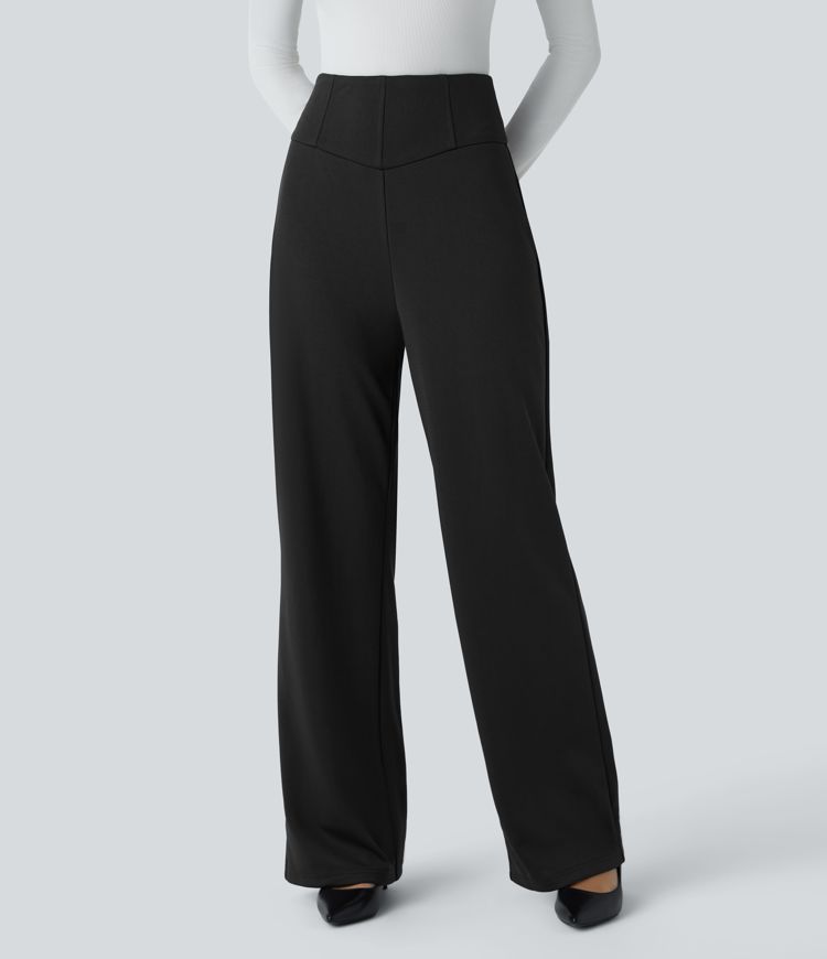 High Waisted Invisible Zipper Work Pants