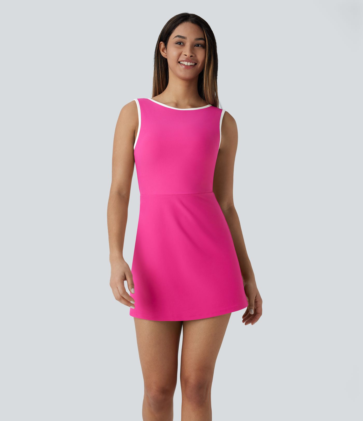 Vestido deportivo mini tenis bolsillo lateral 2 en 1 sin espalda