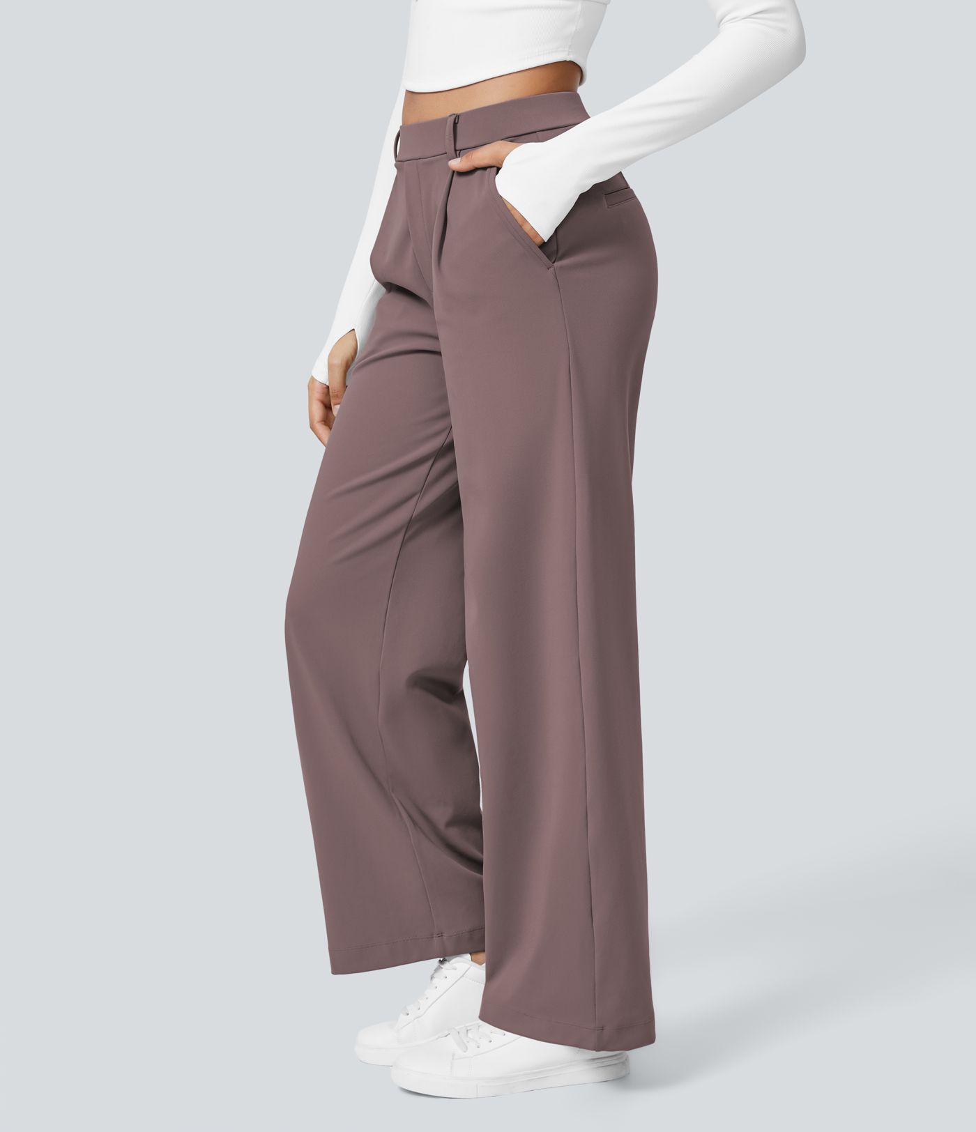 Pantalon tailleur Halara Flex™ DayStretch coupe droite taille haute avec poches