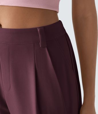 Pantalon tailleur Halara Flex™ barrel, taille mi-haute, avec poche