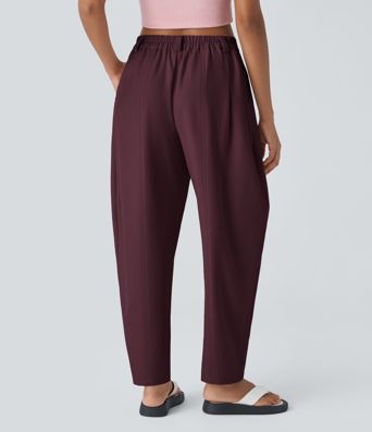 Pantalon tailleur Halara Flex™ barrel, taille mi-haute, avec poche