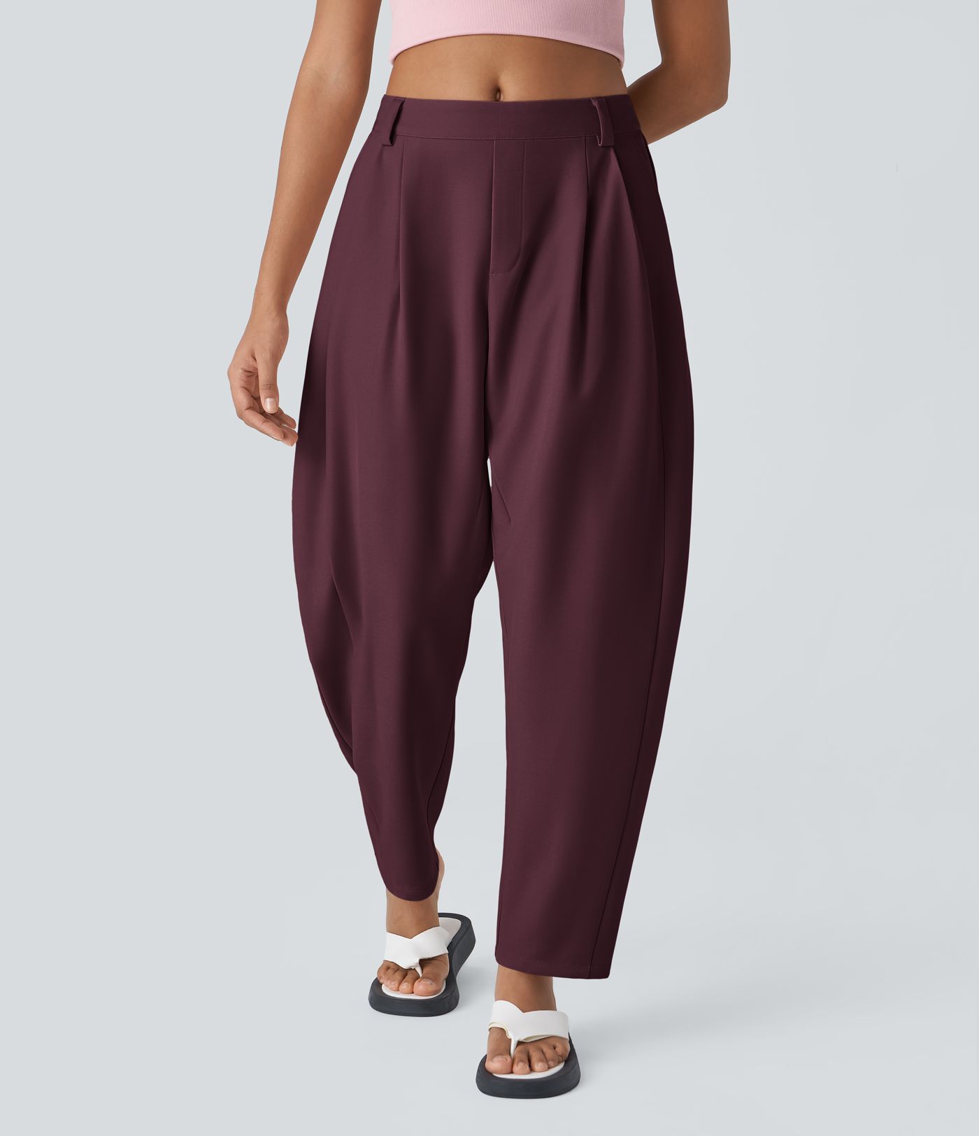 Pantalon tailleur Halara Flex™ barrel, taille mi-haute, avec poche