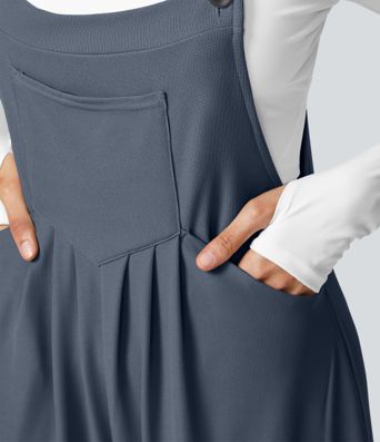 Pockets Waffle Casual Overalls