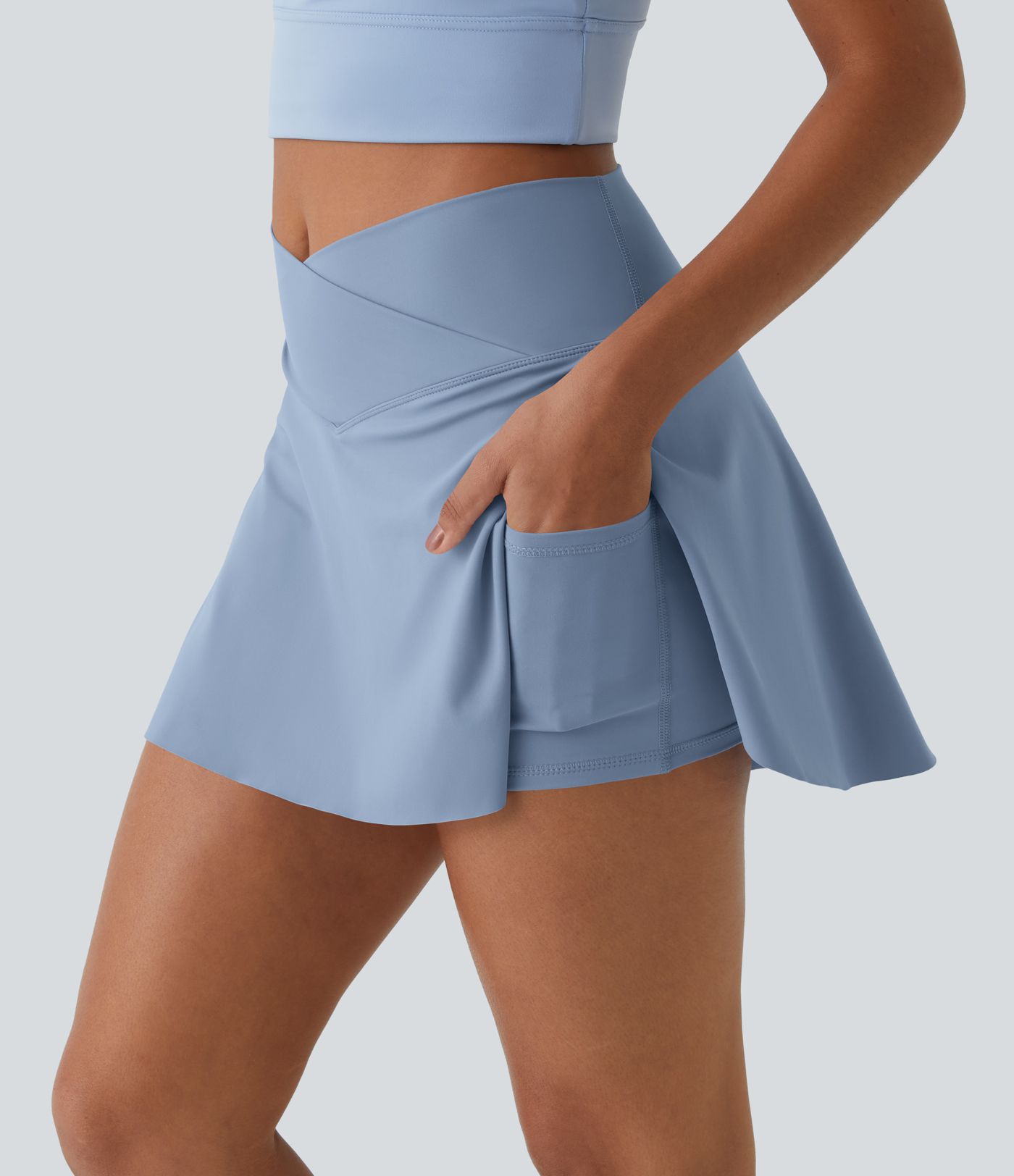 Everyday SoftlyZero™ Airy Crossover 2-in-1 Side Pocket Cool Touch Mini Tennis Skirt-Lucid-UPF50+ Everyday SoftlyZero™ Airy Crossover 2-in-1 Side Pocket Cool Touch Mini Tennis Skirt-Lucid-UPF50+