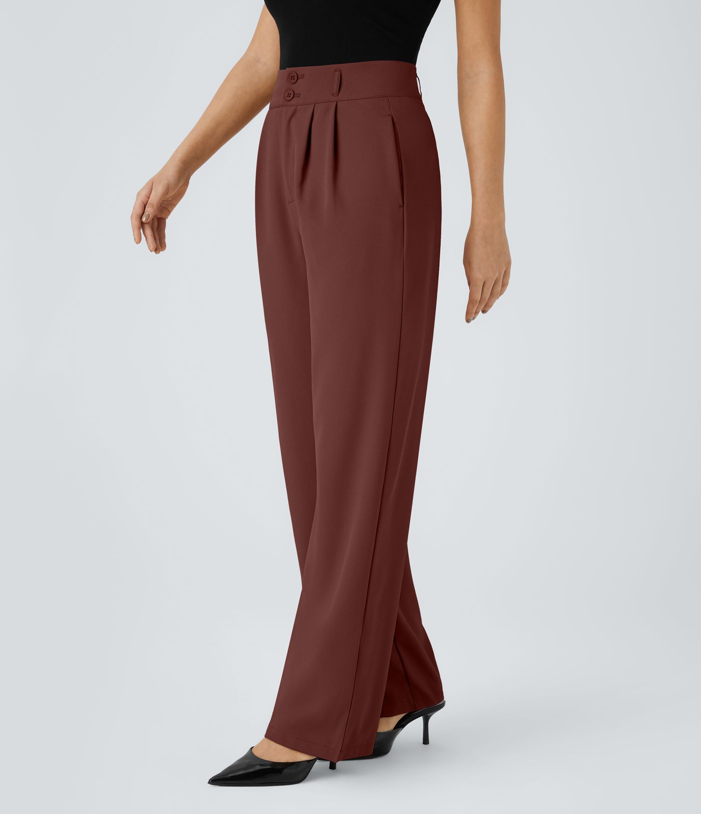 Halara Flex™ High Waisted Zipper Pocket Shirred Straight Leg Work Pants