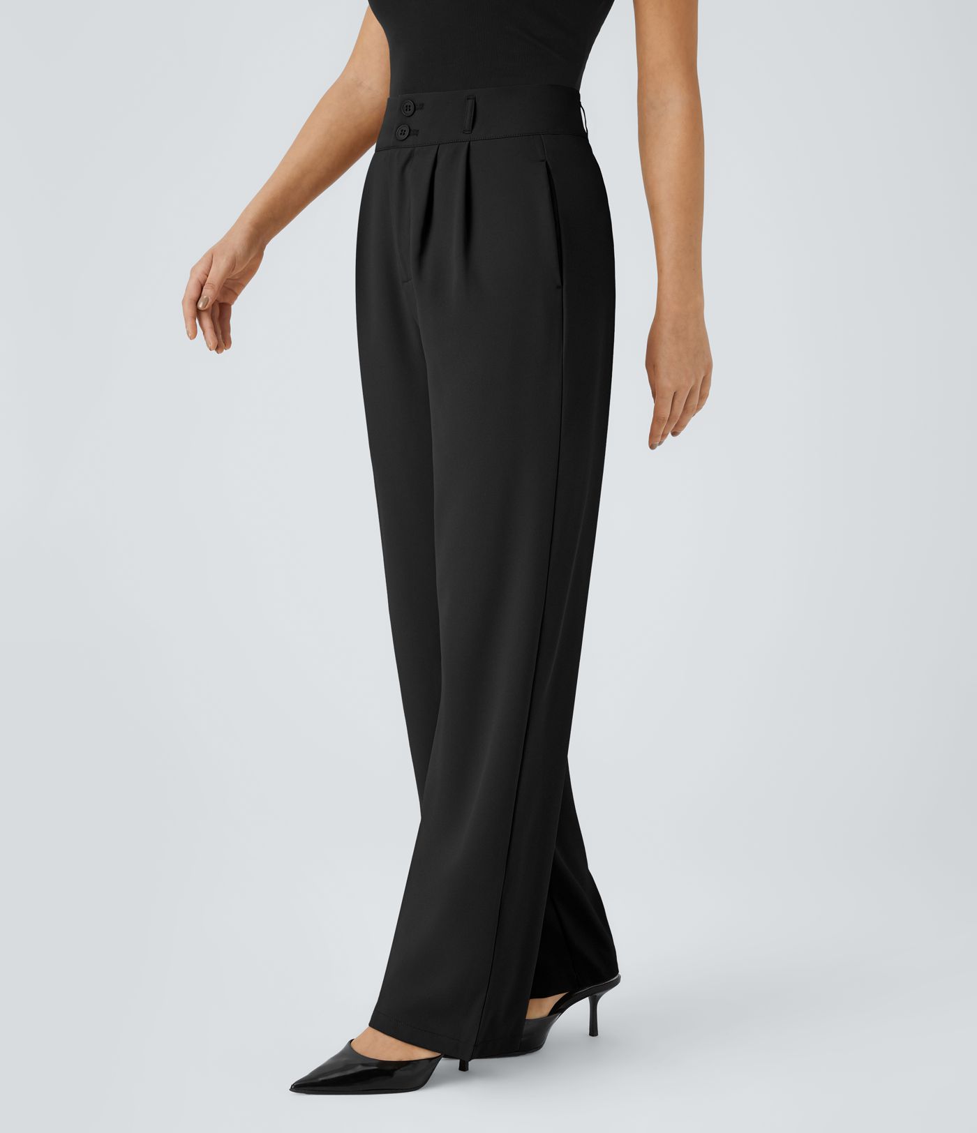 Halara Flex™ High Waisted Zipper Pocket Shirred Straight Leg Work Pants