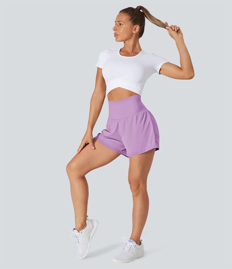 SoftlyZero™ Airy Super High Waisted Cool Touch Yoga Shorts with Pockets